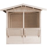 Timbela Lesen prodajni kiosk za zunanjo tržnico, prodajna stojnica s pultom, DVE OKNI, 263 x 253 cm - M149, (21823610) Cene