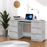 vidaXL pisalna miza betonsko siva 140x50x77 cm iverna plošča | Shoptok.si