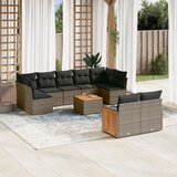  10-dijelni set vrtnih sofa od poliratana s jastucima sivi | shoptok.hr