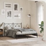 Metalni okvir za krevet s uzglavljem crni 135x190 cm | shoptok.hr