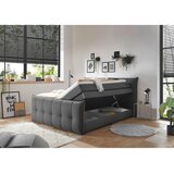 MID.YOU POSTELJA BOXSPRING 160 cm x 200 cm , tekstil, leseni material antracit | Shoptok.si