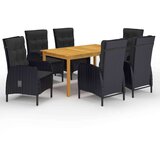  7-dijelni vrtni blagovaonski set crni | shoptok.hr