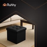 Ruhhy 25779 zložni tabure s prostorom za shranjevanje 39 L, do 100 kg – črn | Shoptok.si