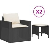  The Living Store Vrtna sedežna garnitura 4-delna z blazinami črna poli ratan - Vrtna Sedežna Garniture, (21455354) | Shoptok.si