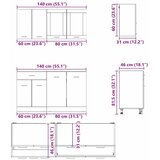  Set kuhinjskih ormarića s ladicama Lyon 4 pcs Sivi hrast sonoma | shoptok.hr