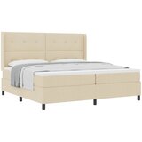  Krevet s opruga kutije s jastukom Krema 200 x 200 cm tkanina | shoptok.hr