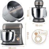 Berdsen BD-756 planetarni mešalnik 1400 W – posoda 6 L, 6 hitrosti + Pulse, srebrno-zlatna | Shoptok.si
