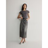 Reserved - Majica kratkih rukava isprana izgleda - tamnosivo | shoptok.hr