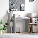  Stol s policom Siva Sonoma 100 x 40 x 90 cm Konstruirano drvo | shoptok.hr