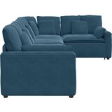  Modularna sofa s jastucima, plava baršunasta | shoptok.hr