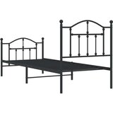 Metalni okvir kreveta uzglavlje i podnožje crni 80x200 cm | shoptok.hr