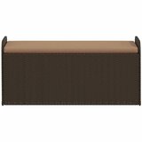 Klupa za pohranu s jastukom smeđa 115x51x52 cm od poliratana | Eponuda.com