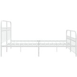 Metalni okvir kreveta uzglavlje i podnožje bijeli 183x203 cm | shoptok.hr