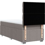vidaXL Box spring postelja z vzmetnico taupe 90x200 cm blago | Shoptok.si