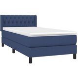  Krevet s oprugama i madracem plavi 90 x 200 cm od tkanine | shoptok.hr