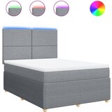 vidaXL Box spring postelja z vzmetnico svetlo siva 140x200 cm blago, (21304517) | Shoptok.si