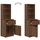 vidaXL Nočna omarica rjavi hrast 39x35x125 cm inženirski les | Shoptok.si