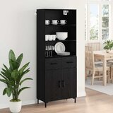  Highboard Crni hrast 69,5 x 34 x 180 cm Konstruirano drvo Slike