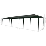  Šator za zabave 3 x 9 m PE zeleni | shoptok.hr