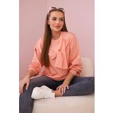 Kesi Cotton blouse with apricot bow Cene
