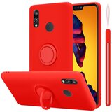 Cadorabo Ohišje, združljiv s Huawei v tekoči rdeči barvi - zaščitni pokrov iz fleksibilnega silikona TPU z obročem, (20587066) | Shoptok.si