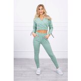 Kesi Set with decorative stripes dark mint | Shoptok.si