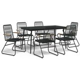  5-dijelni vrtni blagovaonski set od PVC ratana crni Crna | shoptok.hr