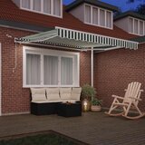  Skrovita tenda Zelena i bijela 350 x 250 cm Poliester i metal | shoptok.hr