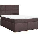  Krevet s oprugama i madracem tamnosmeđi 140 x 190 cm od tkanine | shoptok.hr