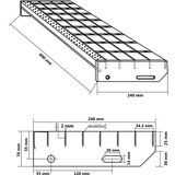  Rešetkasta stepenica 60 x 24 x 7 cm od pocinčanog čelika | shoptok.hr