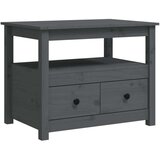  Klubska mizica siva 71x49x55 cm trdna borovina, (20711552) | Shoptok.si