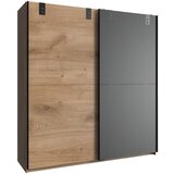 MID.YOU omara z drsnimi vrati, barve grafita, barve hrasta | Shoptok.si
