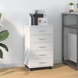  Ladičar s kotačićima visoki sjaj bijeli od konstruiranog drva | shoptok.hr