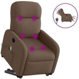 vidaXL Električni masažni naslanjač s funkcijo vstajanja rjav | Shoptok.si