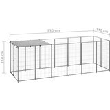  Kavez za pse srebrni 330 x 110 x 110 cm čelični | shoptok.hr