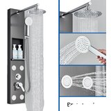 Oem Sprchový panel, ovládanie jednou rukoväťou, masážne trysky - čierna 7001, (5000141601) | Shoptok.si