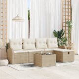  Set vrtnog kauča od 6 dijelova s jastučićima bež poli ratana | shoptok.hr