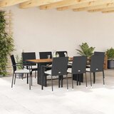  9-dijelni vrtni blagovaonski set s jastucima crni od poliratana | shoptok.hr
