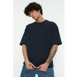 Trendyol Navy Blue Men's Oversize Crew Neck Printed Short Sleeved T-Shirt Cene