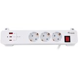 Equip 3-Outlet Clamp Power Strip with 3 x USB (2C + 1A) Cijene
