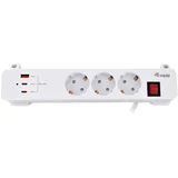 3-Outlet Clamp Power Strip with 3 x USB (2C + 1A)