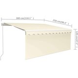 vidaXL Tenda na ručno uvlačenje s roletom 3 x 2 5 m krem | shoptok.hr