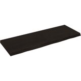  Zidna polica tamnosmeđa 140x50x(2-6) cm od obrađene hrastovine | shoptok.hr