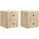  Stenski nočni omarici 2 pcs Sonoma hrast 33 x 34,5 x 40 cm, (5000209729) | Shoptok.si