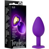 Temptasia S - analni dildo z zlatimi kamni (vijolična) - majhen Cene