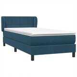 Box spring krevet s madracem tamnoplavi 80x220 cm baršunasti | shoptok.hr