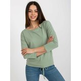 Fashion Hunters Pistachio blouse with 3/4 sleeves BASIC FEELING Cene