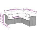  5-dijelni vrtni set sofa s jastucima bež od poliratana | shoptok.hr
