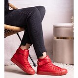 Gemre Red high-top sneakers made of eco leather Bonbonita | shoptok.hr