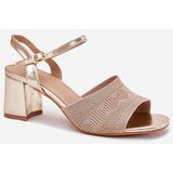 Boto Women's Sandals With Block Heel Gold Sarena | shoptok.hr